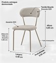 Ver imagem 2 de Kit 2 Cadeiras Moderna Tubo Preto Tecido Boucle Cinza