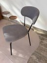Ver imagem 5 de Kit 2 Cadeiras Moderna Tubo Preto Tecido Boucle Cinza