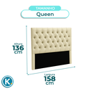 Ver imagem 4 de Cabeceira Estofada Queen Luna Nature Material Sintético Begetiza 158x136