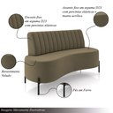 Ver imagem 3 de Sofá Living Decorativo 2 Lugares 1,60m Katara Pés de Ferro Veludo Castor G33 - Gran Belo