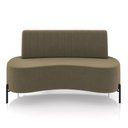 Ver imagem 2 de Sofá Living Decorativo 2 Lugares 1,60m Katara Pés de Ferro Veludo Castor G33 - Gran Belo