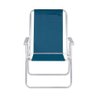 Kit 2 Cadeira Praia Alta Alumínio Conforto 120 Kg Mor Azul - 2
