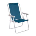 Ver imagem 5 de Kit 2 Cadeira Praia Alta Alumínio Conforto 120 Kg Mor Azul