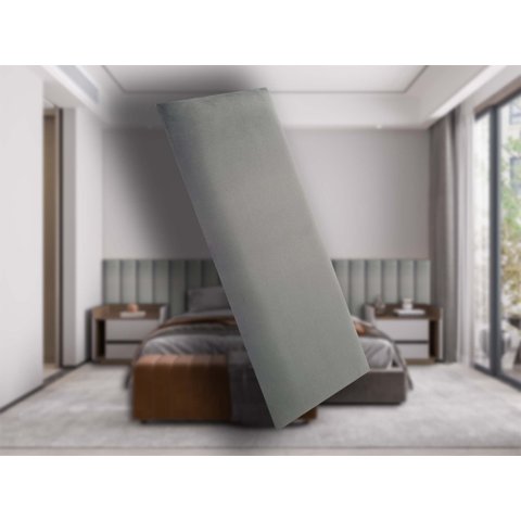 Cabeceira Estofada Suede para Cama Box - Módulo 20x60 Cm:cinza