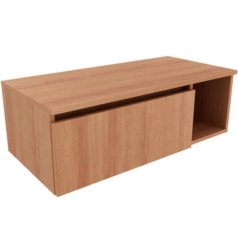 Gabinete de Banheiro 80 Cm com 1 Porta e Nicho Marina Amêndoa