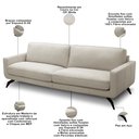 Ver imagem 3 de Sofá 3 Lugares para Sala de Estar Living Industrial 240cm Trento L06 Couro Off White - Lyam Decor