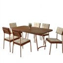 Ver imagem 6 de Conjunto Sala de Jantar Belle 6 Lugares Tampo MDF Estrutura Aço Rosê 170cm Móveis Carraro