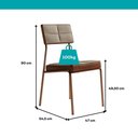 Ver imagem 7 de Conjunto Sala de Jantar Belle 6 Lugares Tampo MDF Estrutura Aço Rosê 170cm Móveis Carraro