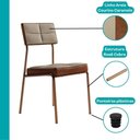 Ver imagem 3 de Conjunto Sala de Jantar Belle 6 Lugares Tampo MDF Estrutura Aço Rosê 170cm Móveis Carraro