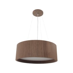Lustre Pendente Madeira Redondo 60 Cm para Sala de Estar Sala de Jantar Cor Imbuia - 1