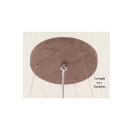 Lustre Pendente Madeira Redondo 60 Cm para Sala de Estar Sala de Jantar Cor Imbuia - 6