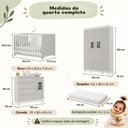 Ver mais imagens de Quarto de Bebê Completo com Berço Americano 3 em 1 e Colchão Incluso Flor Multimóveis MP4931