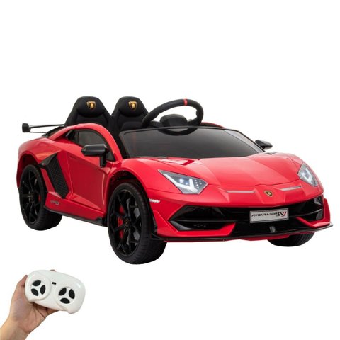 Mini Carro Elétrico Infantil Lamborghini Aventador Svj 12v Controle Vermelho Importway Bw303vm