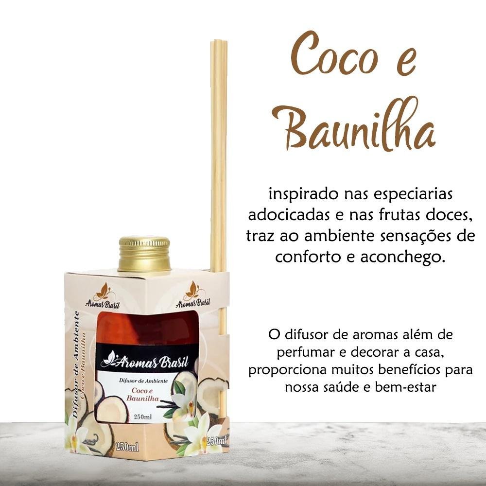 Kit 10 Difusor de Ambiente Varetas Aroma Coco e Baunilha - 2