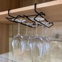 Ver imagem 6 de Suporte Organizador de Armário Porta Taças de Encaixar Preto Fosco Stolf