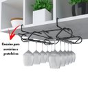 Ver imagem 5 de Suporte Organizador de Armário Porta Taças de Encaixar Preto Fosco Stolf