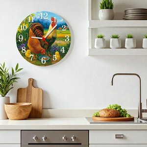 Relógio de Parede - Galo e Galinha 25x25