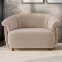 Ver imagem 2 de Poltrona Namoradeira para Sala Living Orgânica Perseu M03 Veludo Bege - Lyam Decor