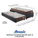 Ver imagem 2 de Bicama Box Solteiro Linho Cinza 88x188 com Dois Colchões Relax Adorabile Ecoflex Molas Ensacadas