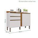 Ver imagem 3 de Balcão para Cozinha 2 Portas 2 Gavetas Pérola Branco/Cinamomo