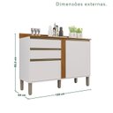 Ver imagem 3 de Balcão para Cozinha 2 Portas 2 Gavetas Pérola Branco/Cinamomo