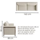 Ver imagem 3 de Sofá Living 2 Lugares Royal 162 cm Pes Madeira Courino Tcs 725 Moll