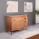 Ver imagem 2 de Cômoda Bombê Isabel 3 Gavetas Laminado Cinamomo Tampo Pedra Natural