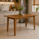 Ver imagem 1 de Mesa de Jantar Liz 160cm Tampo MDF Canto Copo Moderna Mobília