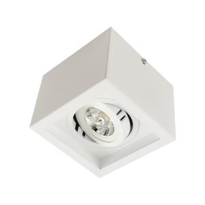 Plafon Spot Sobrepor Box Branco + Led Ar70 Branco Quente Starlumen St2761