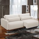 Ver imagem 4 de Sofá Retrátil Reclinável para Sala de Estar Living 210cm Sevilha F04 Bouclê Cru