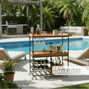 Ver imagem 2 de Carrinho Aparador Adega Rústico - Suporte para Garrafas e Móvel de Serviço