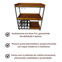 Ver imagem 7 de Carrinho Aparador Adega Móvel Linha Industrial