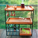 Ver imagem 5 de Carrinho Aparador Adega Rústico - Suporte para Garrafas e Móvel de Serviço