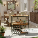 Ver imagem 4 de Carrinho Aparador Adega Rústico - Suporte para Garrafas e Móvel de Serviço