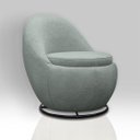 Ver imagem 4 de Poltrona Giratória Decorativa Forma Orgânica Reforçada Bouclé Dalila