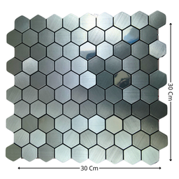 Pastilha Aluminio Adesiva Decoração Banheiro Cozinha Colmeia - 3