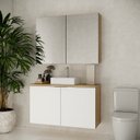 Ver imagem 1 de Conjunto de Banheiro 110cm x 145cm Nature Marrom/Carvalho/Branco