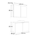 Ver imagem 3 de Conjunto de Banheiro 110cm x 145cm Nature Marrom/Carvalho/Branco