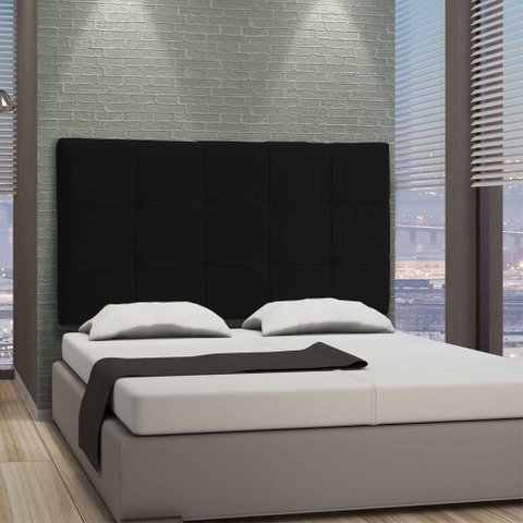 Cabeceira Painel Casal 140 Cm Suede Preto Ana Luisa - MV Estofados