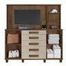 Cômoda com Painel Para TV 42 Polegadas Espelho 183cm Estrela RV Móveis Cinamomo/Off White - 3