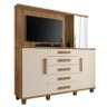 Cômoda com Painel Para TV 42 Polegadas Espelho 183cm Estrela RV Móveis Cinamomo/Off White - 1