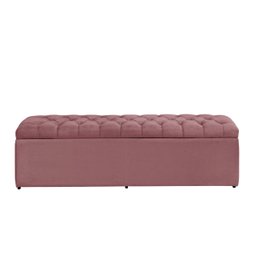 Baú Calçadeira Estofada Imperatriz 100 Cm Suede Rosa - 1