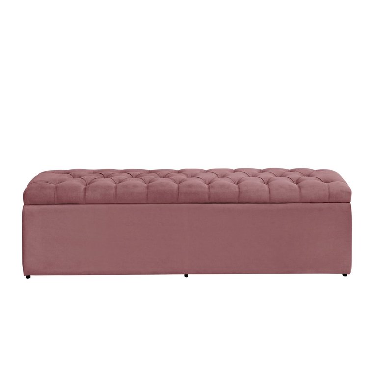 Baú Calçadeira Estofada Imperatriz 100 Cm Suede Rosa Baú Calçadeira Estofada Imperatriz 100 Cm Suede Rosa