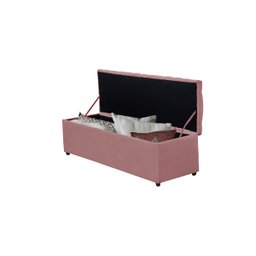 Baú Calçadeira Estofada Imperatriz 100 Cm Suede Rosa - 2