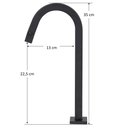 Ver imagem 6 de Torneira de Cuba Pia Mesa para Banheiro Lavatório Lavabo Slim Tube Quadrada Alta Preta 1/4 Metal