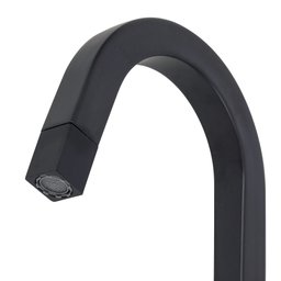 Torneira de Cuba Pia Mesa para Banheiro Lavatório Lavabo Slim Tube Quadrada Alta Preta 1/4 Metal - 5