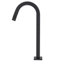 Ver imagem 1 de Torneira de Cuba Pia Mesa para Banheiro Lavatório Lavabo Slim Tube Quadrada Alta Preta 1/4 Metal