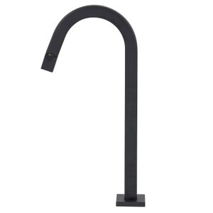 Torneira de Cuba Pia Mesa para Banheiro Lavatório Lavabo Slim Tube Quadrada Alta Preta 1/4 Metal