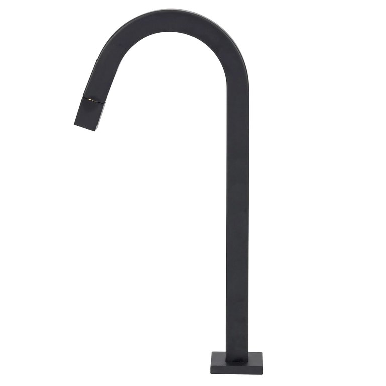 Torneira de Cuba Pia Mesa para Banheiro Lavatório Lavabo Slim Tube Quadrada Alta Preta 1/4 Metal