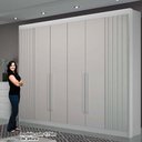 Ver imagem 2 de Guarda Roupa Casal 6 Portas São Carlos Branco - Leifer Móveis